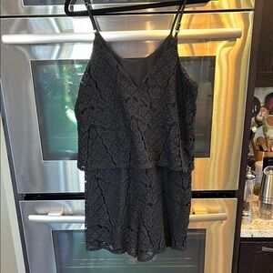 Mossimo Supply Co Black Lace Romper with Spaghetti Straps